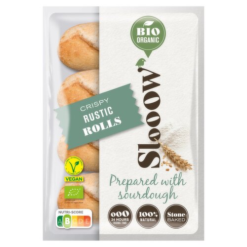 SlooOW Bio Organic Crispy Rustic Rolls 360g