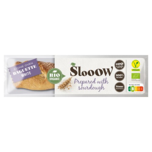 Slooow Bio Organic Stone Oven Baguette White 250g