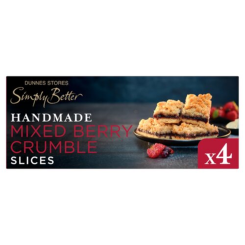 Dunnes Stores Simply Better 4 Handmade Mixed Berry Crumble Slices 190g