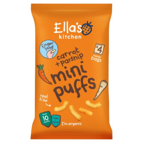 Ella's Kitchen Carrot + Parsnips Mini Puffs From 10 Months 4 x 8g (32g)