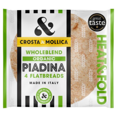 Crosta & Mollica 4 Wholeblend Organic Piadina Flatbreads 300g