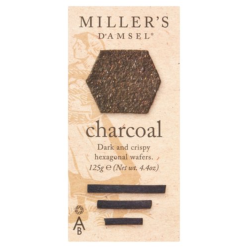 Miller's Damsel Charcoal Dark and Crispy Hexagonal Wafers 125g