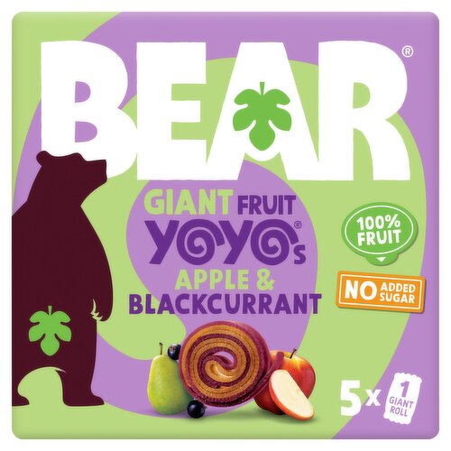 BEAR Fruit Yoyos Giant Apple and Blackcurrant 5x20g