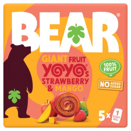 BEAR Fruit Yoyos Giant Strawberry and Mango Multipack 5x20g