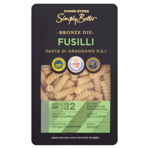 Dunnes Stores Simply Better Bronze Die Fusilli 500g