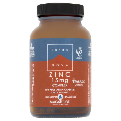 Terra Nova Zinc 15mg Complex 100 Vegetarian Capsules Food Supplement