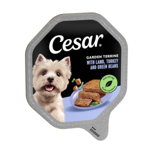Cesar Garden Terrine Wet Dog Food tray Turkey & Lamb in Loaf 150g