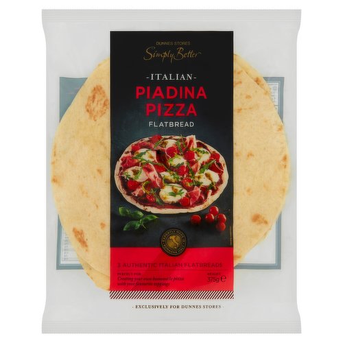 Dunnes Stores Simply Better Italian Piadina Pizza Flatbread 3 x 125g (375g)