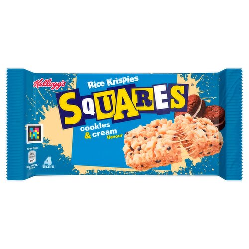 Kellogg's Rice Krispies Squares Cookies and Cream Flavour Snack Bars 4x34g
