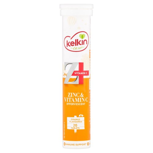 Kelkin Zinc & Vitamin C Effervescent Orange Flavoured 20 Tablets