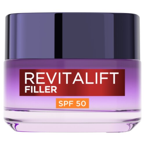 L’Oréal Paris Revitalift Filler Deep Replumping Anti-Ageing, SPF50, with Hyaluronic Acid, 50ml