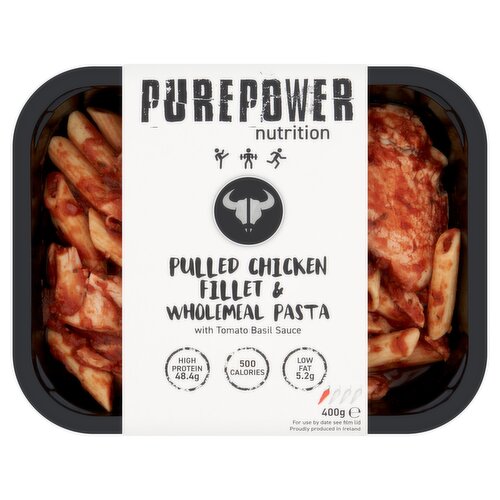 PUREPOWER Nutrition Pulled Chicken Fillet & Wholemeal Pasta with Tomato ...
