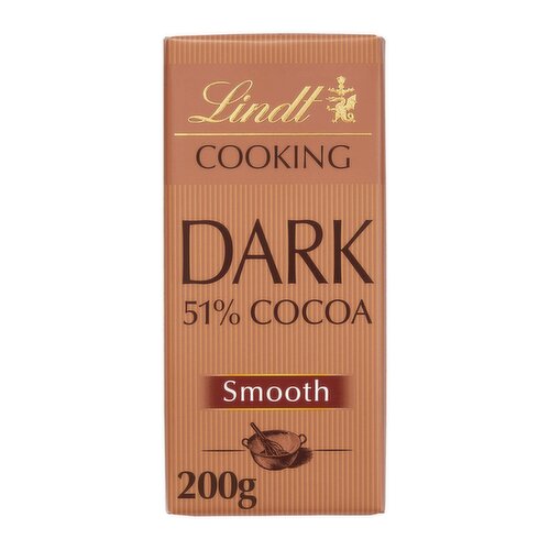 Lindt Cooking Chocolate Bar Dark 51% Cocoa 200g