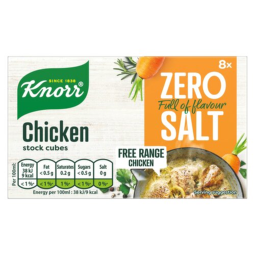 Knorr Zero Salt Chicken Stock Cubes 8x 9 g