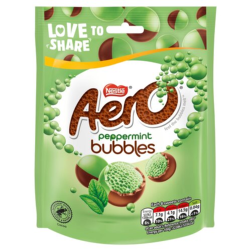 Aero Bubbles Peppermint Milk Chocolate Sharing Bag 92g
