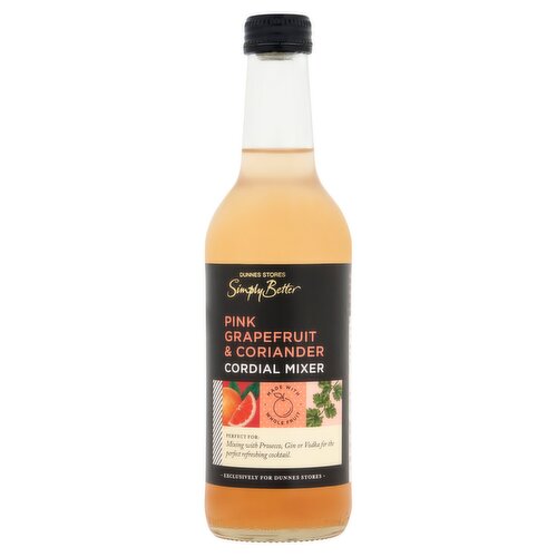 Dunnes Stores Simply Better Pink Grapefruit & Coriander Cordial Mixer 330ml