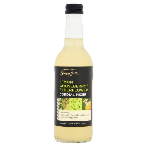 Dunnes Stores Simply Better Lemon Gooseberry & Elderflower Cordial Mixer 330ml