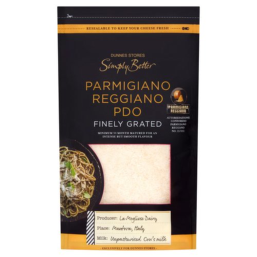Dunnes Stores Simply Better Parmigiano Reggiano PDO Finely Grated 80g