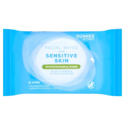 Dunnes Stores Facial Wipes for Sensitive Skin 25 Wipes