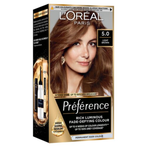 L'Oréal Paris Preference 5.0 Light Brown, Rich Luminous Fade-Defying Permanent Colour