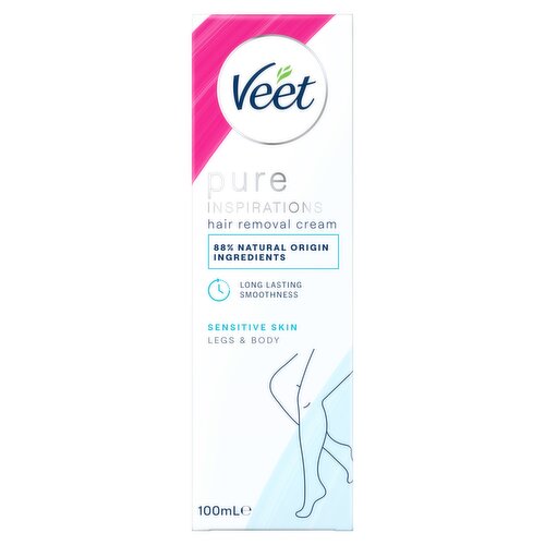 Veet Pure Hair Removal Cream Legs and Body Sensitive Skin 100ml