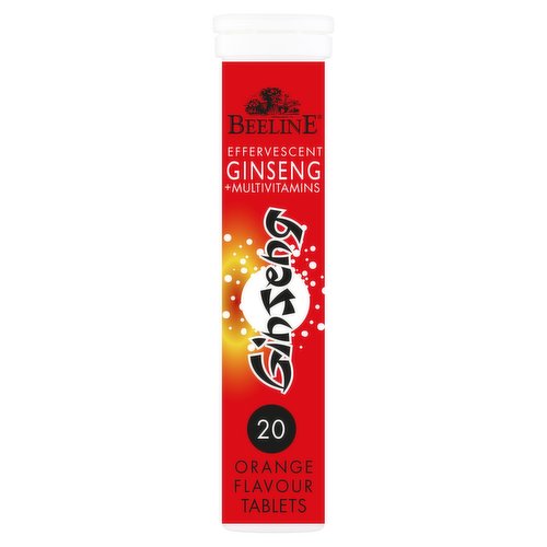 Beeline Effervescent Ginseng + Multivitamins Orange Flavour 20 Tablets