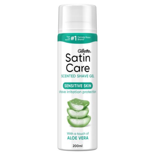 Gillette Satin Care Shave Gel, Aloe Vera, 200ml