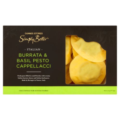 Dunnes Stores Simply Better Italian Burrata & Basil Pesto Cappellacci 250g