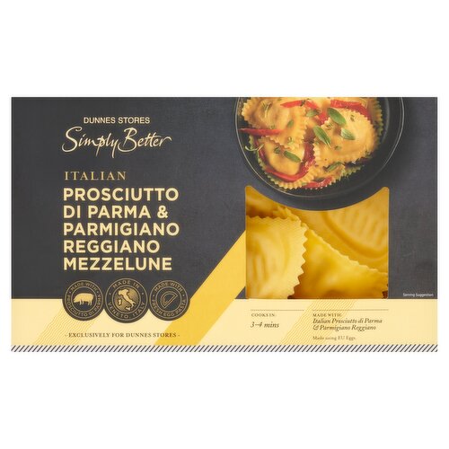 Dunnes Stores Simply Better Italian Prosciutto di Parma & Parmigiano Reggiano Mezzelune 250g