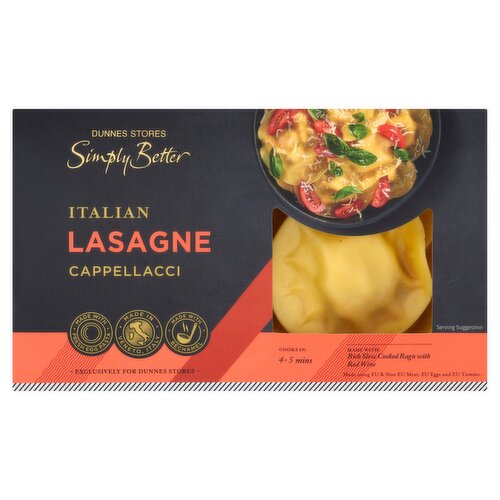 Dunnes Stores Simply Better Italian Lasagne Cappellacci 250g