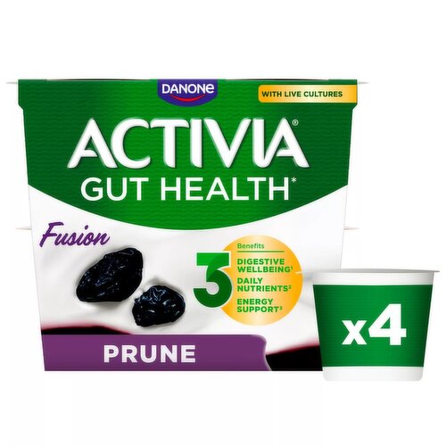 Activia Fusions Prune Gut Health Fruit Yoghurt Multipack 4x120g