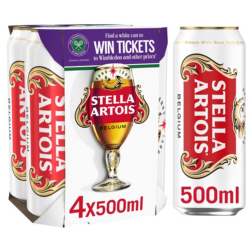 Stella Artois Belgium Premium Lager Beer 4 x 500ml