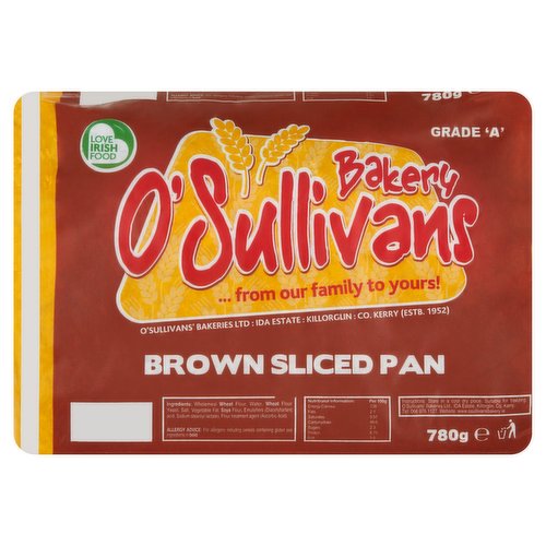 O'Sullivans Bakery Brown Sliced Pan 780g