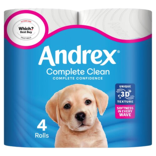 Andrex Complete Clean Toilet Tissue 4 Rolls