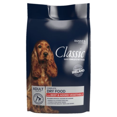 Dunnes Stores Classic Complete Dry Food with Beef & Added Vegetable Adult 1 Year Plus 12kg