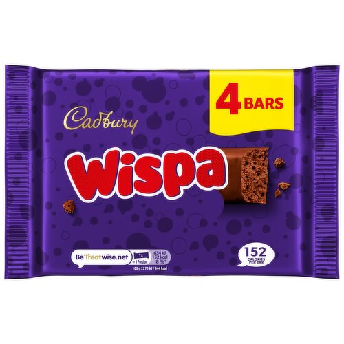 Cadbury Wispa Chocolate Bar 4 Pack Multipack (4x27.75g) 111 g
