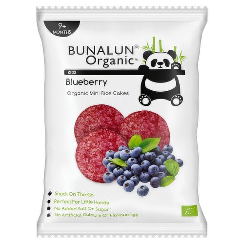 Bunalun Organic Kids Blueberry Organic Mini Rice Cakes 9+ Months 40g