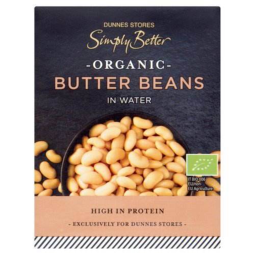Dunnes Stores Simply Better Organic Butter Beans in Water 390g