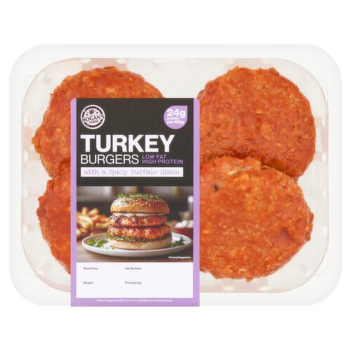 Hogan's Farm Turkey Burgers with a Spicy Buffalo Glaze 420g