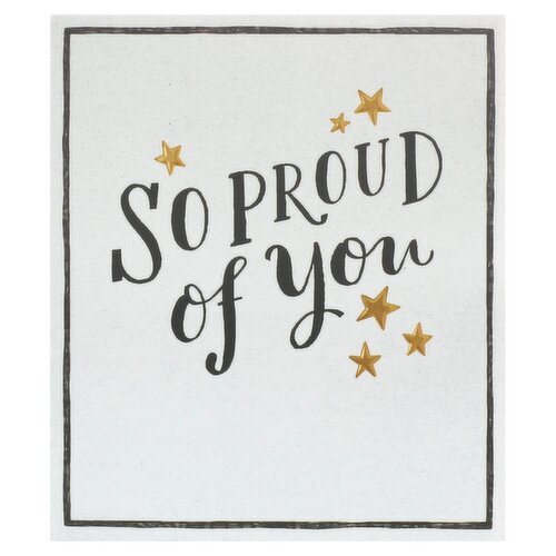 Carlton Congratulations, So Proud of You  Black and Gold Text Greeting Card