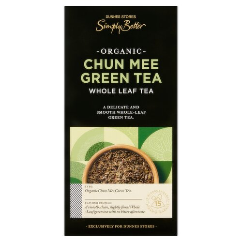 Dunnes Stores Simply Better Organic Chun Mee Green Tea Whole Leaf Tea 30g