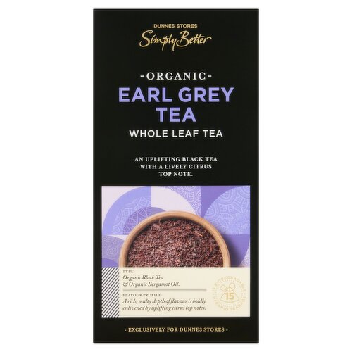 Dunnes Stores Simply Better Organic Earl Grey Tea Whole Leaf Tea 30g