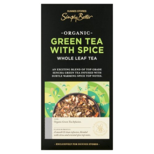 Dunnes Stores Simply Better Organic Green Tea with Spice 30g