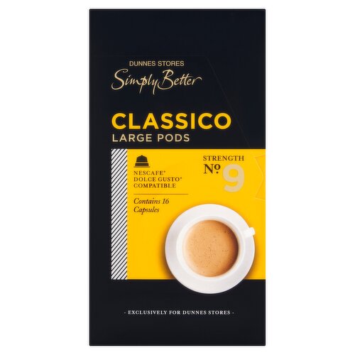 Dunnes Stores Simply Better Classico Large Pods 16 x 7.3g (117g)