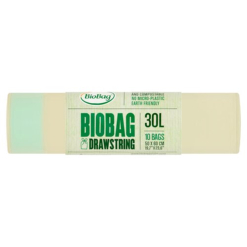 BioBag 10 Drawstring Bags 30L