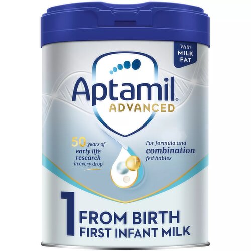 Aptamil Advanced 1 First Infant Baby Milk Formula Powder, From Birth, 800g