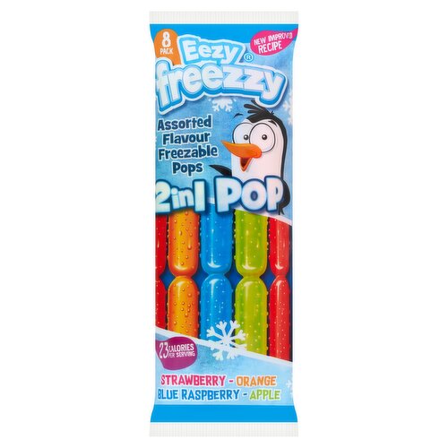 Eezy Freezzy Assorted Flavour Freezable Pops 8 x 75ml (600ml)
