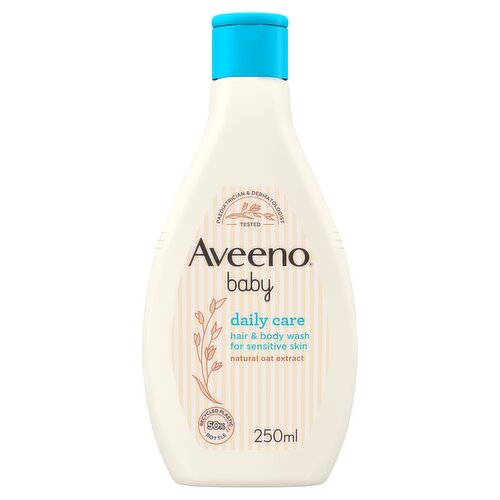 Aveeno Baby Daily Care Hair & Body Wash with Natural Oat Extract, For Sensitive Skin, 250ml