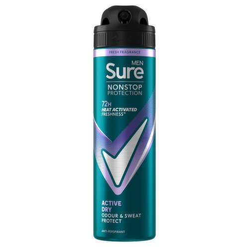 Sure Men Nonstop Protection Active Dry Anti-Perspirant Aerosol 150 ml