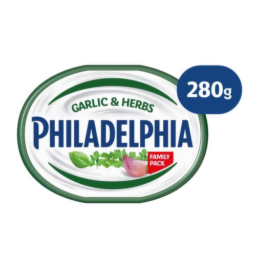 Philadelphia Garlic & Herbs Soft Cheese Family Pack 280g